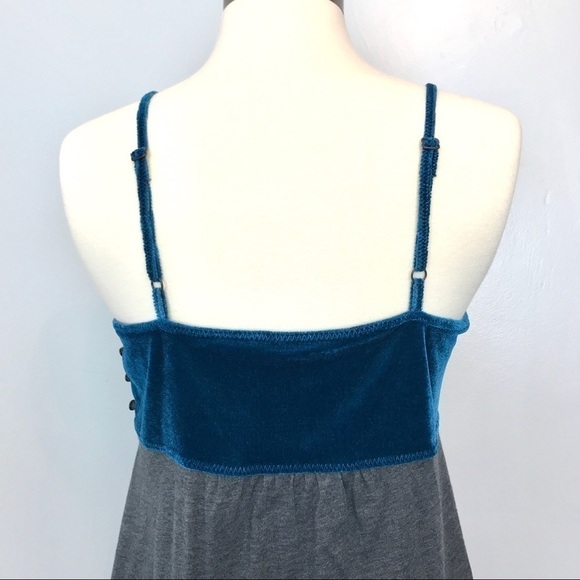 Free People Velvet Cotton Covered Buttons Tank M - Picture 6 of 8